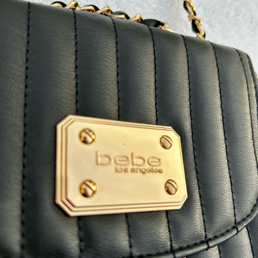 Bebe Crossbody Bag Purse Clutch with Gold Chain